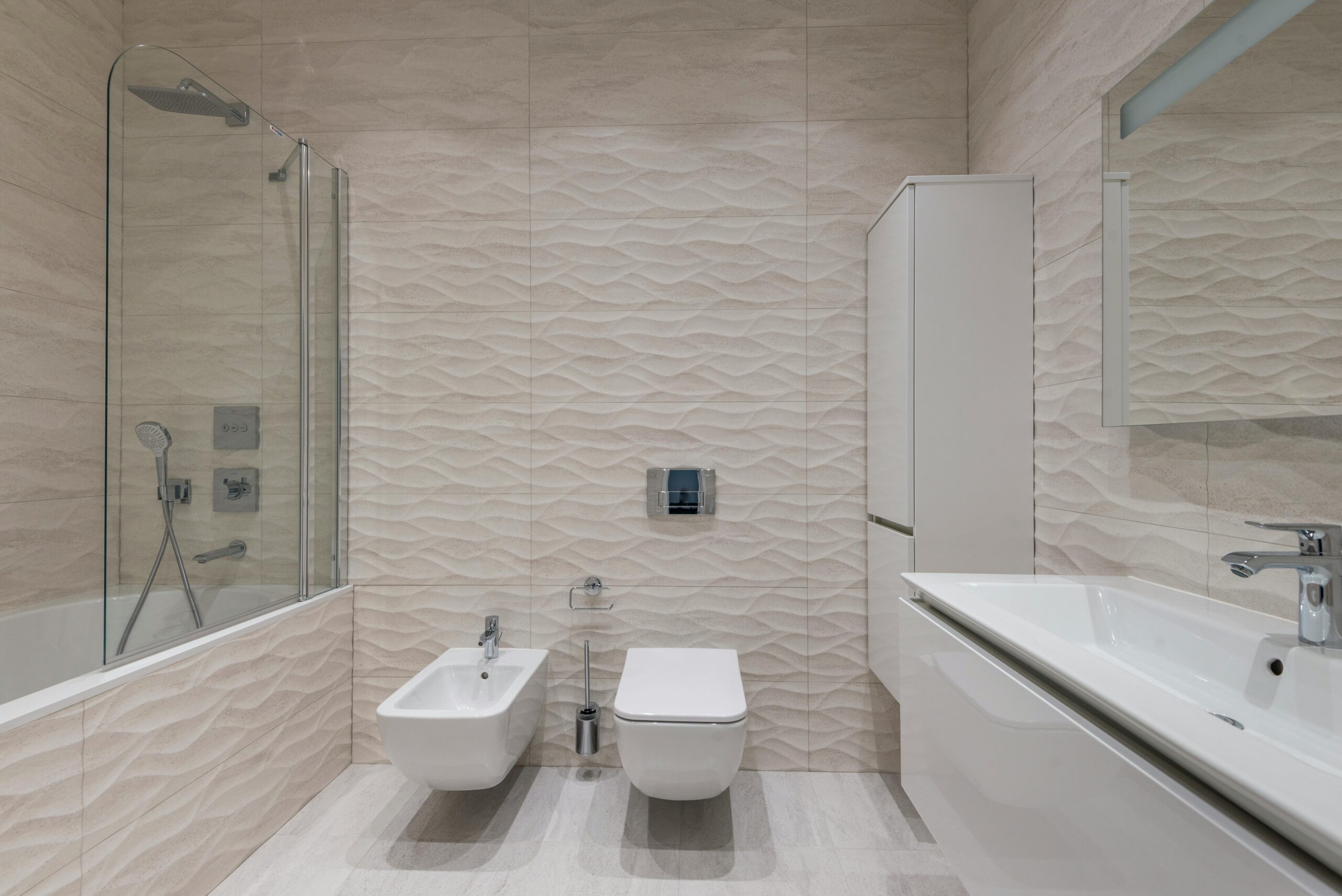 Photo of a Bathroom with Toilets and a Sink